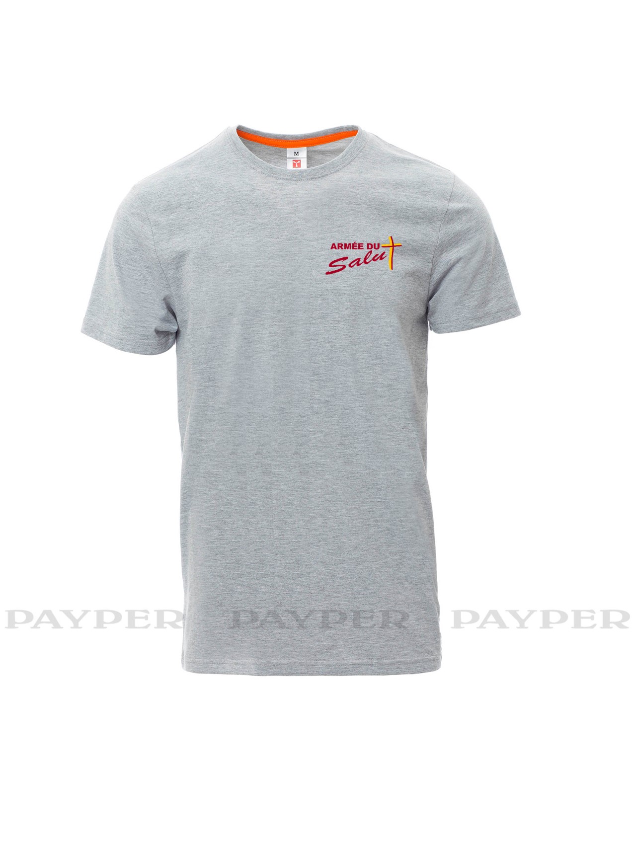 T-shirt homme gris chiné avec logo serigraphié